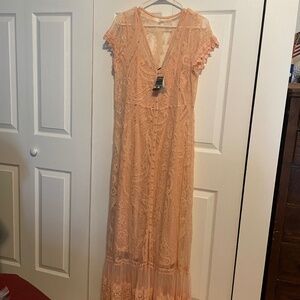 Light Pink Embroidered Maxi Dress from Torrid